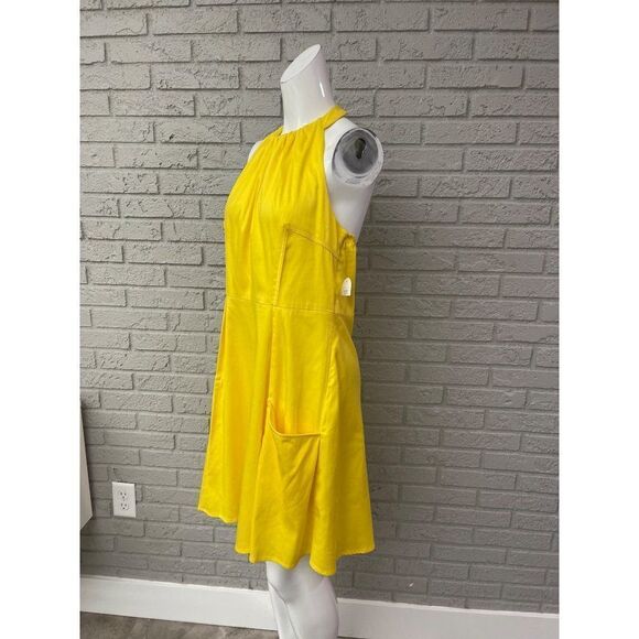 Jessica Simpson Yellow Halter Dress Size 12 NWT - Picture 2 of 12